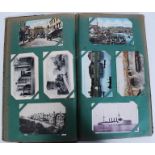 POSTCARDS; Old Postcard album with 144 vintage views (street scenes) and various other subjects.