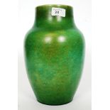 A vintage Royal Lancastrian green painted bulbous vase - No.2085. Makers marks to base.