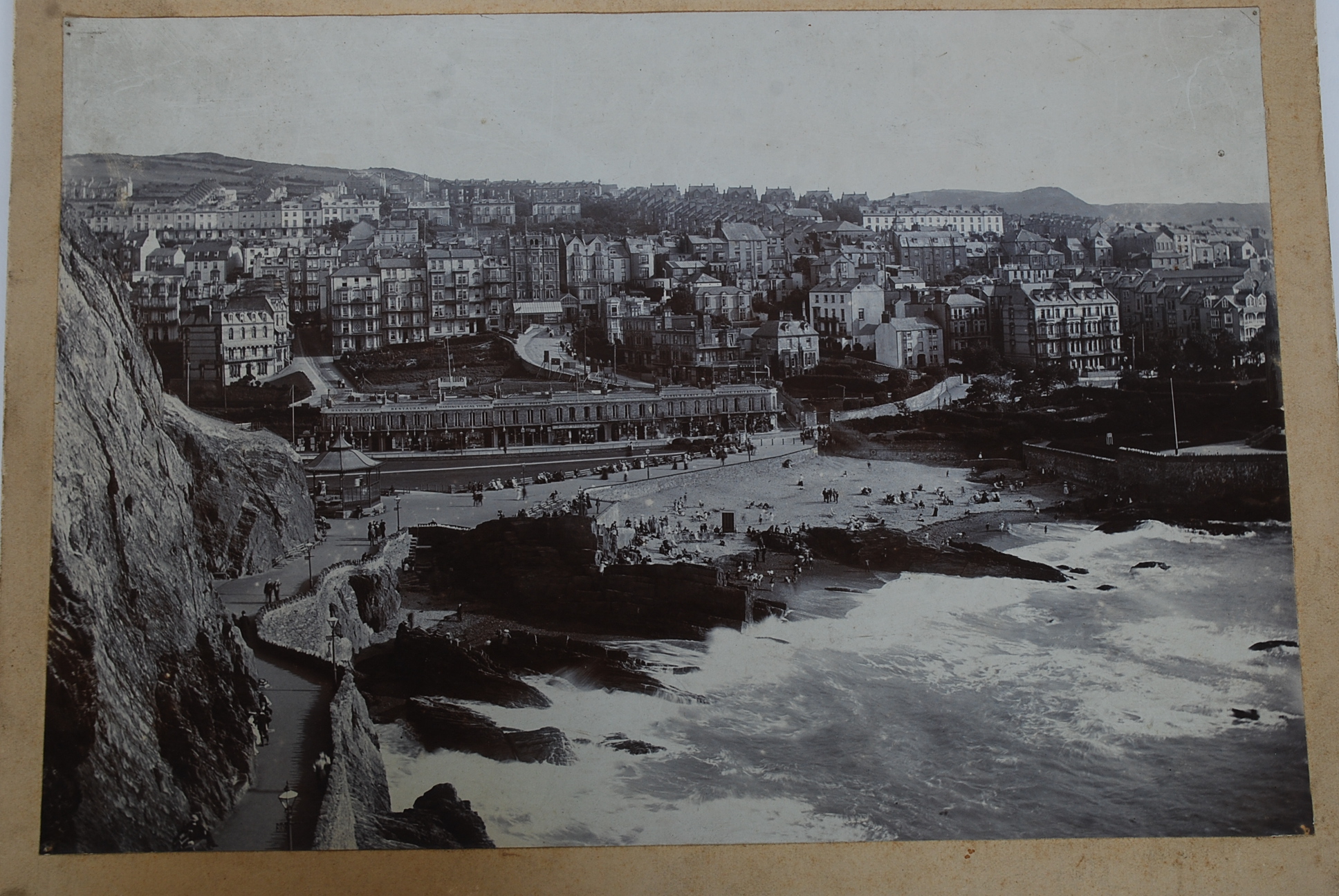A 19th century circa 1899 mounted photograph of Ilfracombe taken from  Capstone Hill.