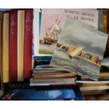 A box of assorted vintage books, mostly on sailing / boats etc.