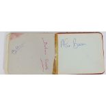 AUTOGRAPH BOOK; A good vintage autograph book, near-filled with celebrities and politicians.