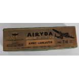 A vintage wooden model kit by Airyda, within the original box - the plane being an Avro Lancaster.