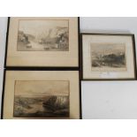 A collection of three antique framed engraving views of Bristol / local surrounding areas.