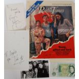The Young Ones; A wonderful collection of original 'The Young Ones' signed autographs.