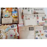 A collection of stamps to include several stamp albums (one including Penny Red ) along with two