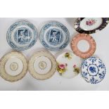 A collection of cabinet plates to include Crown Derby,