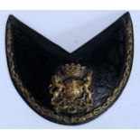 A believed 19th century horse / armour Gorget in thick leather,
