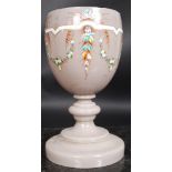 A hand painted Opaline vase.