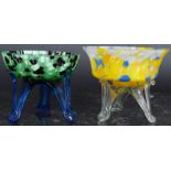 Two 20th century Murano style studio glass bonbon dishes.