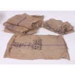 A good large collection of 20th century Hessian sacks ideal for contemporary re-upholstery projects.