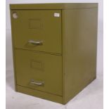 A vintage industrial two drawer office filing cabinet with handles to drawers ( see illustration )