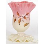 A late 19th Century Thomas Webb & Sons Queens Burmese ? posy vase of ovoid form with ribbon collar