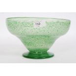 A fantastic Victorian glass iridescent mottled green glass Loetz style fruit bowl W26cm