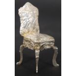 A vintage hallmarked silver miniature dining chair