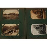 POSTCARDS; A postcard album filled with vintage postcards to include Ireland, street views,