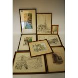 A collection of framed and glazed prints of Bristol to include examples by Griffin,