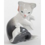 A Lladro figurine ' Cat & Mouse ' impressed factory marks to base, blue stamp to base.