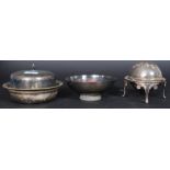 A collection of silver plated items to include a Walker & Hall silver plated bowl,