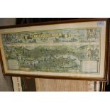 A reproduction framed and glazed map of the Bristol area and city of Bristol