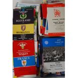 A collection of vintage Rugby and Football programmes to include International and terrestrial