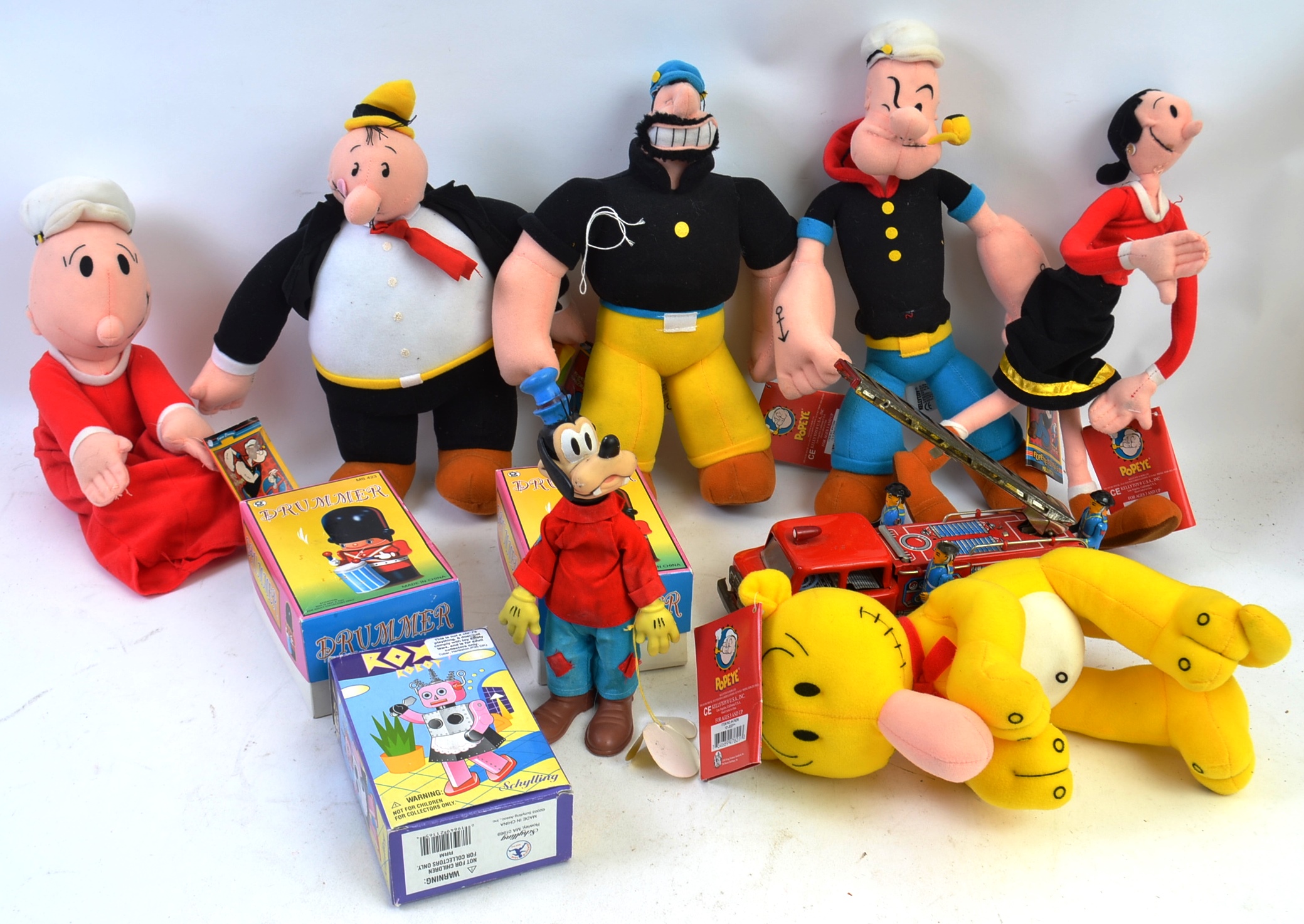 TOYS: A collection of original Kellyboy ' Popeye Classics ' stuffed character toys,