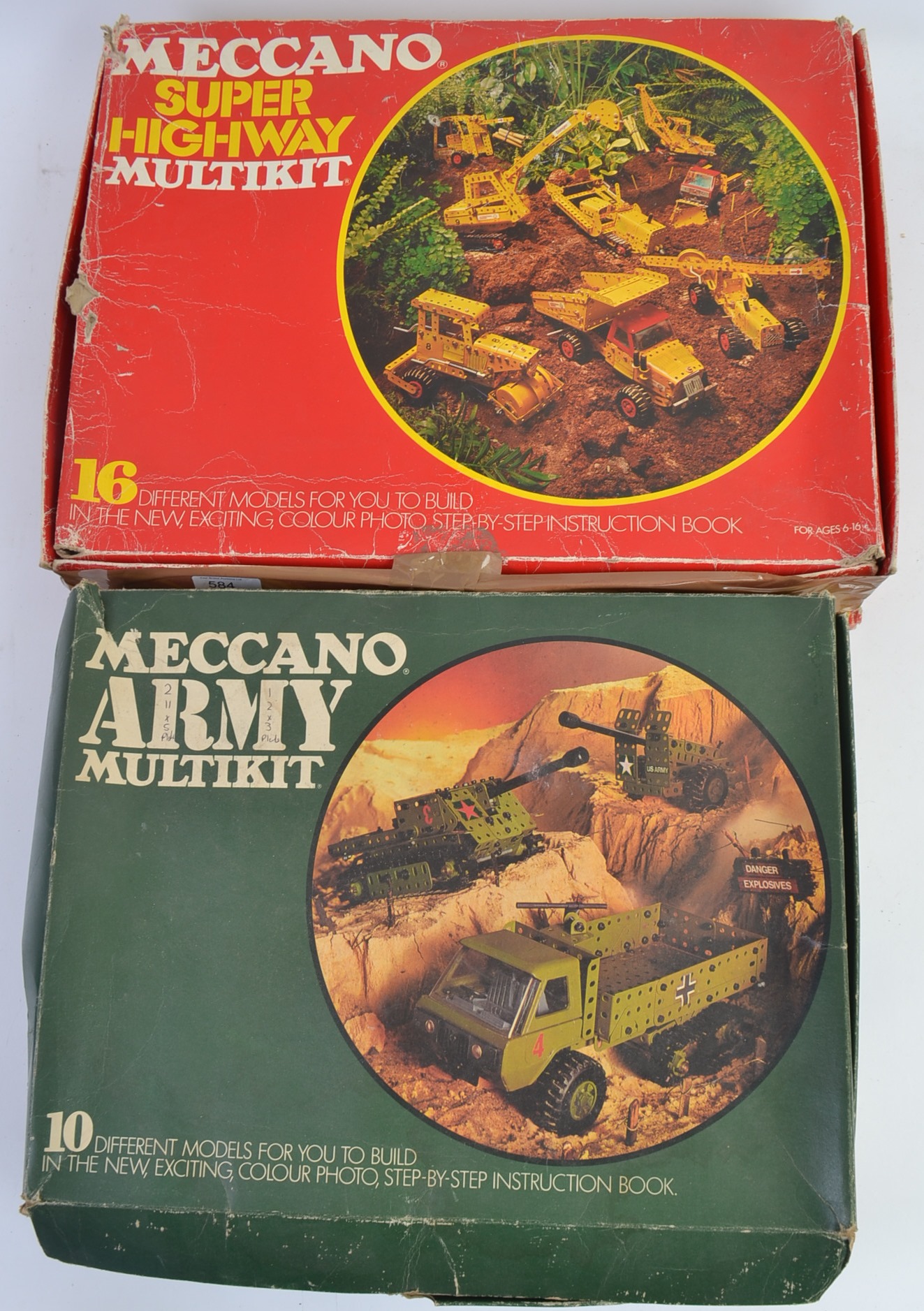 MECCANO; Two vintage Meccano building playsets - Army Multikit and Super Highway Multikit.