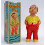 WHISTLING BOY; Interesting vintage ' The Whistling Boy ' plastic toy. Clockwork action.
