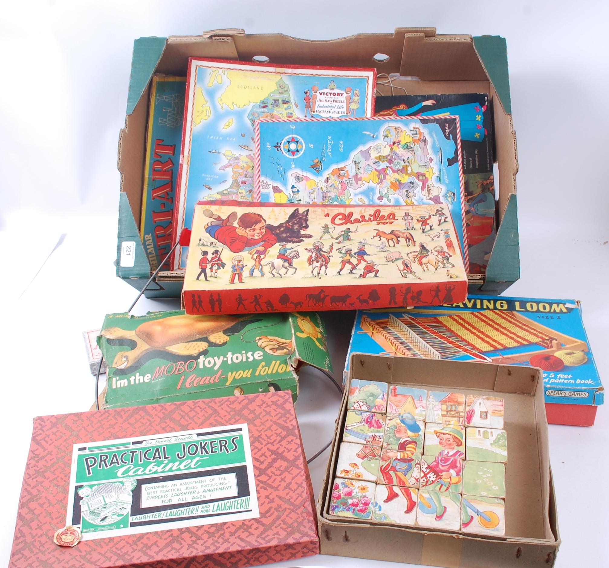 VINTAGE TOYS & GAMES; A box of assorted Edwardian and later toys and games,