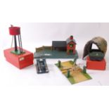 HORNBY; A collection of vintage Hornby / Triang railway trainset accessories to include station, No.
