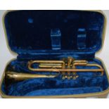 A Boosey & Hawkes La Fleur cased trumpet with No 062886.