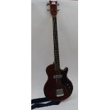 A vintage 1960's, 1970's short scale electric bass guitar by KAY.