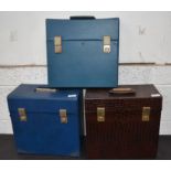 A collection of 3 good quality retro vinyl record carry cases,