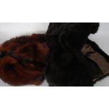 A vintage fur shawl along with a vintage