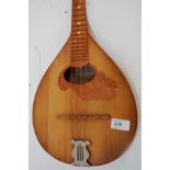 MUSICAL INSTRUMENTS: A vintage Russian made folk mandolin bearing makers label to interior  (see