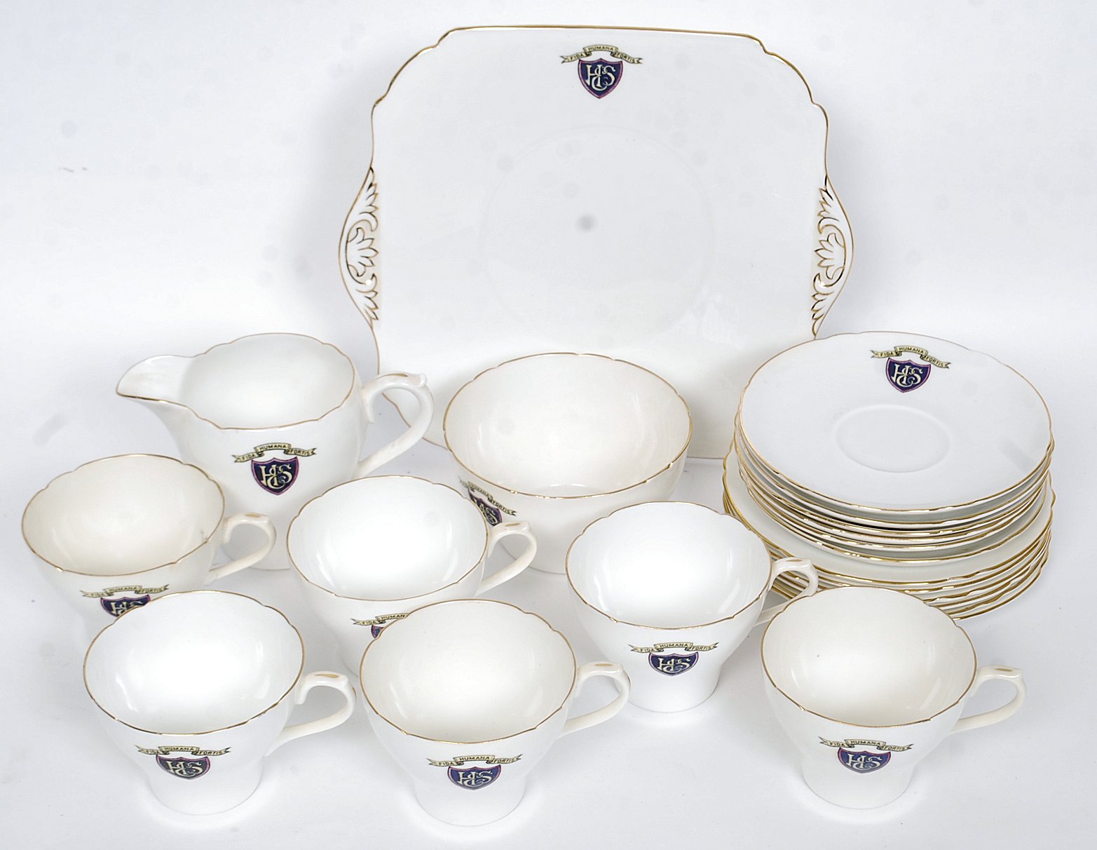 An unusual Shelley China part tea service comprising cups, saucers and plates etc. - Image 2 of 3