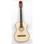 A vintage acoustic six string Spanish guitar