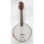 A 1920's Hawkes & Son open back banjolin - banjo mandalin musical instrument complete with the case.