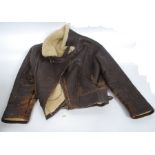 A vintage Pilots /  Flying style Leather Jacket from around the 1960's / 1970's,