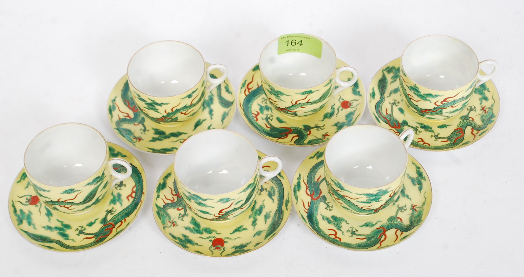 A Japanese decorative famille Juane tea service to include cups, saucers etc. - Image 2 of 3