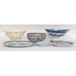 A collection of Chinese ceramics to include a blue and white raised tureen along with a Chinese