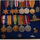 A WWI and WWII father and son medal group comprising medals awarded to 68954 Dvr A E Veale. RA.