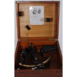 A vintage 1974 Cooke & Sons Sextant, within the original case.