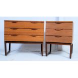 A vintage retro 1970's Europa teak wood chest of drawers raised on angled feet.