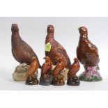 A collection of 3 Royal Doulton large  whisky bird Famous Grouse decanter figurines each being