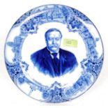 A Wedgwood  & Co flo blue plate with por