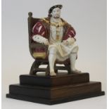 HENRY VIII : A seated Wedgwood figure of
