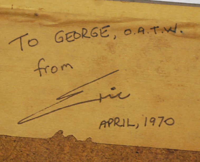 A pencil sketch entiled George 1970 sign - Image 2 of 2