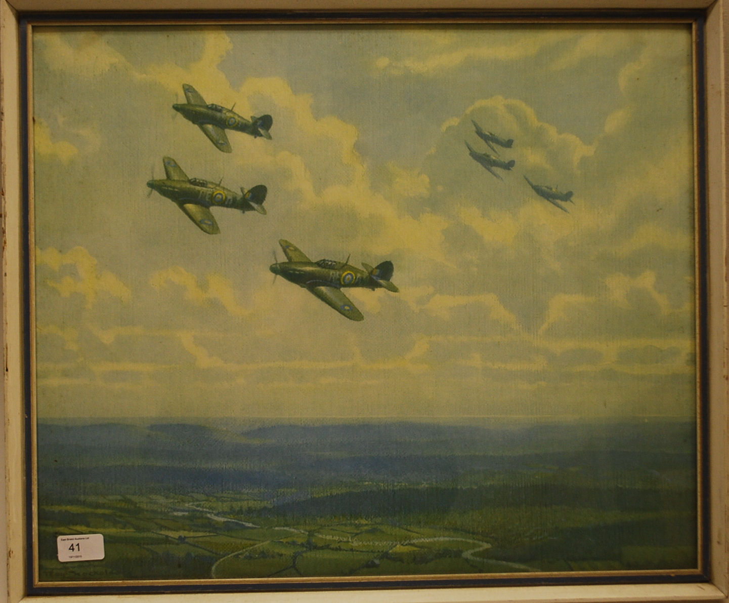 A framed and glazed print of ' Spitfire'
