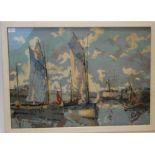 A tapestry of sailing ships entering the