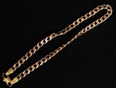 A 9ct gold chain link bracelet. Weight 5.8g. Total length 20cms.